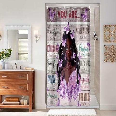 JAWO Rustic African American Shower Curtain Set Cover