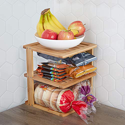 Beryland Bamboo Corner Shelf - 3 Tier 10 X 10 Inch And 11.5 Inches High. Kitchen Cabinet Organizer - Pantry Organization And Storage - Bathroom Countertop Shelves #TOP7