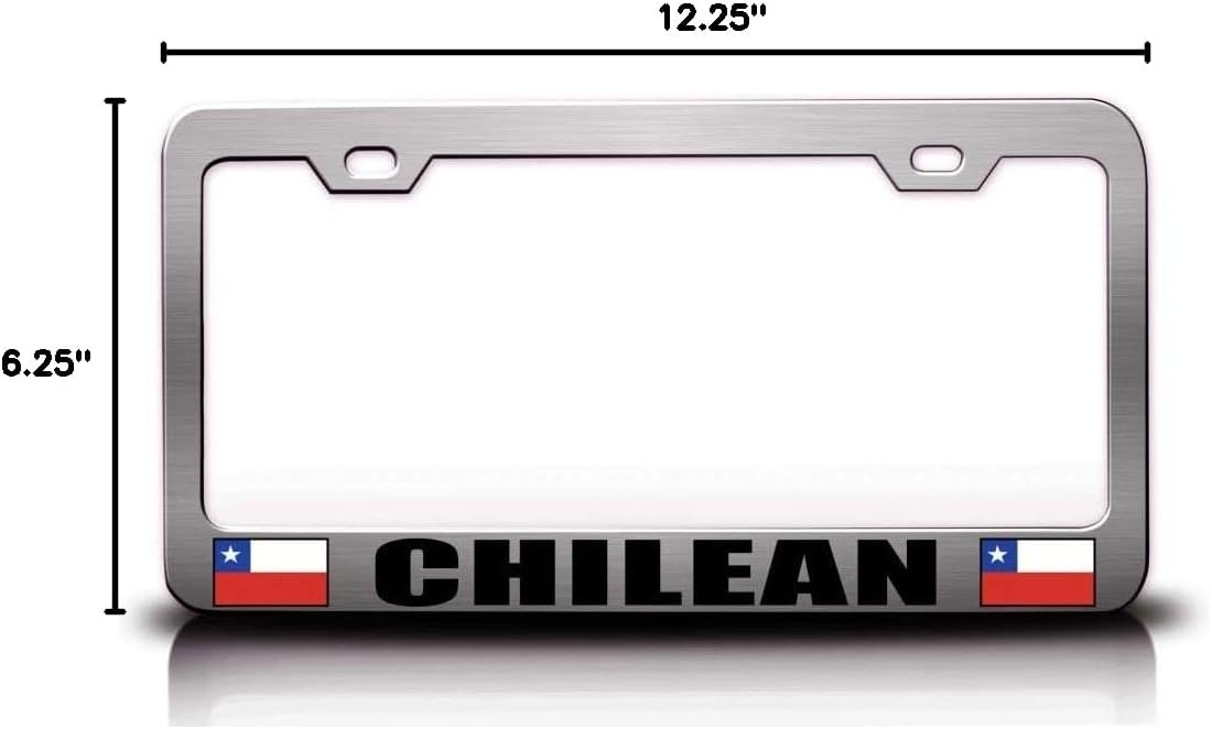 Chilean Flag Metal Car SUV Truck License Plate Frame Ch c23