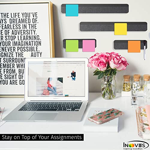 Inooves Combo Felt & Magnetic Bulletin Board Strips - Cork Board Strips For Walls W/Metal Strip For Magnets, Cork Strips Bulletin Bar Strip, Cork Board For Office Small Bulletin Board (Gray) #TOP4