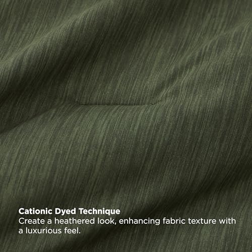 Image of Bedsure Full Comforter Set Dark Green - Bed in a Bag Full Size 7 Pieces, Cationic Dyed Bed Set, Soft Bedding for All Seasons Comforter with Sheets, Pillowcases & Shams