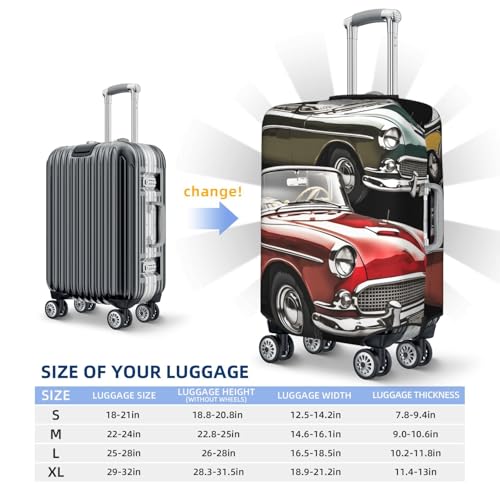 Elastic Travel Luggage Cover for Suitcase Tsa Approved Stretch Scratch-Resistant Suitcase Protector Cover Washable Classic Car Roadsters Old Fashioned Baggage Covers Fits 18-32 Inch Luggage Case2