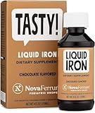 NovaFerrum Tasty | Pediatric Drops Liquid Iron Supplement for Infants, Toddlers & Kids | 15mg of Iron Per 1mL Dose | Ages 4 & Under | Gluten Free | Sugar Free | Chocolate Flavored | 120 Servings
