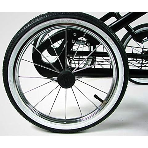 Bebetto-Kinderwagen Kinderwagen Rad 14 Zoll, 44-288 mit weißen Rand, Metallspeichen und kugelgelagert Cover