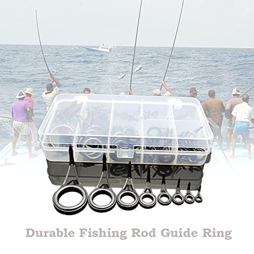 Docooler 75Pcs Various Sizes Fishing Rod Guide Tip Fishing Line Spinning Guide Eyes Rings Tip Top Repair Kit Set #TOP1