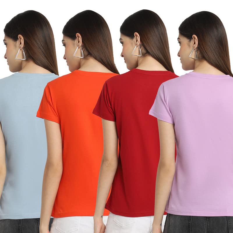 Image of Preneum Women's Cotton Regular Fit Graphic Stylish Printed Short Sleeves Casual T-Shirt |Trend & Styles