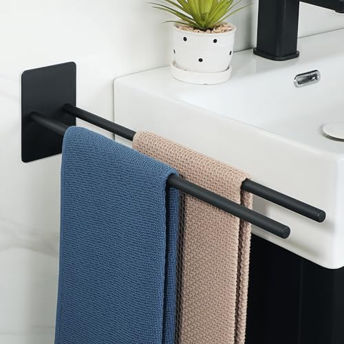 Toallero Barra Adhesivo Negro Marca SAYAYO