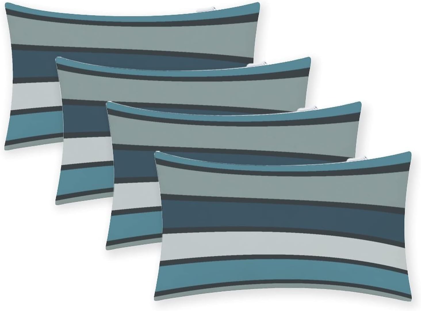 Seamless Horizontal Wide Striped Pattern Outdoor Pillows