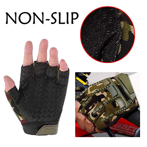 Image of Adroitz Non Slip Half Bike Racing Glove for Men & Women (Green,1 Pair)