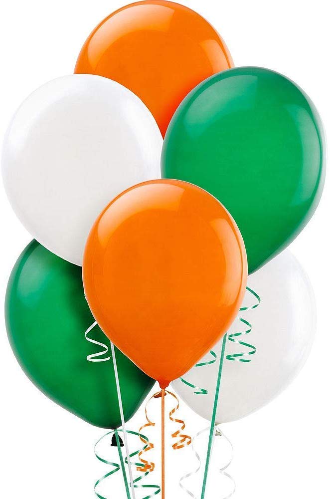 Masti Zone Pack of 60 Republic Day Balloons DecorationTringa Balloons Tri Color Orange, White & Green Balloon. Indian Flag Colour Balloons