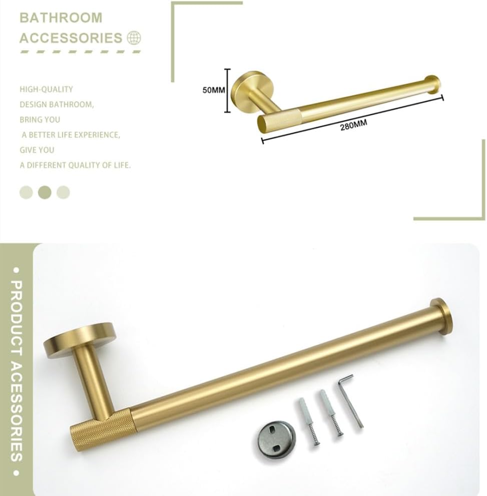 Brushed Gold Bathroom Accessories Towel Holder Cup Holder Towel Ring Hanger Paper Holder Toilet Brush Holder Coat Hook,Towel Ring A
