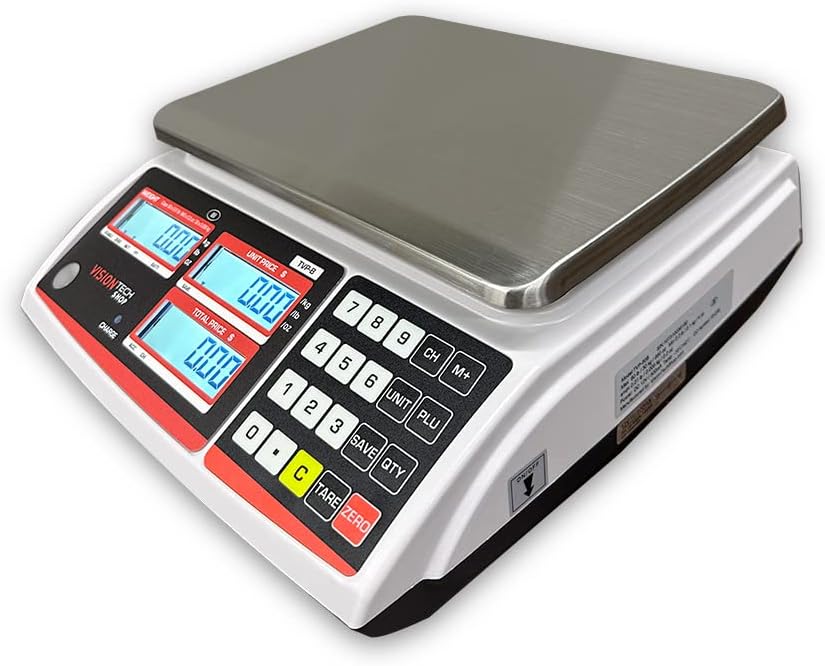 - VisionTechShop TVP-60B Price Computing Scale, Lb/Oz/Kg Switchable, 60lb Capacity, 0.01lb Readability, NTEP Legal for Trade COC #19-038, NSF Certified
