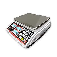Vista 1 de VisionTechShop TVP-12B Báscula de cálculo de precios, Lb/Oz/Kg conmutable, capacidad de 12 libras, legibilidad de 0.002 libras, NTEP legal