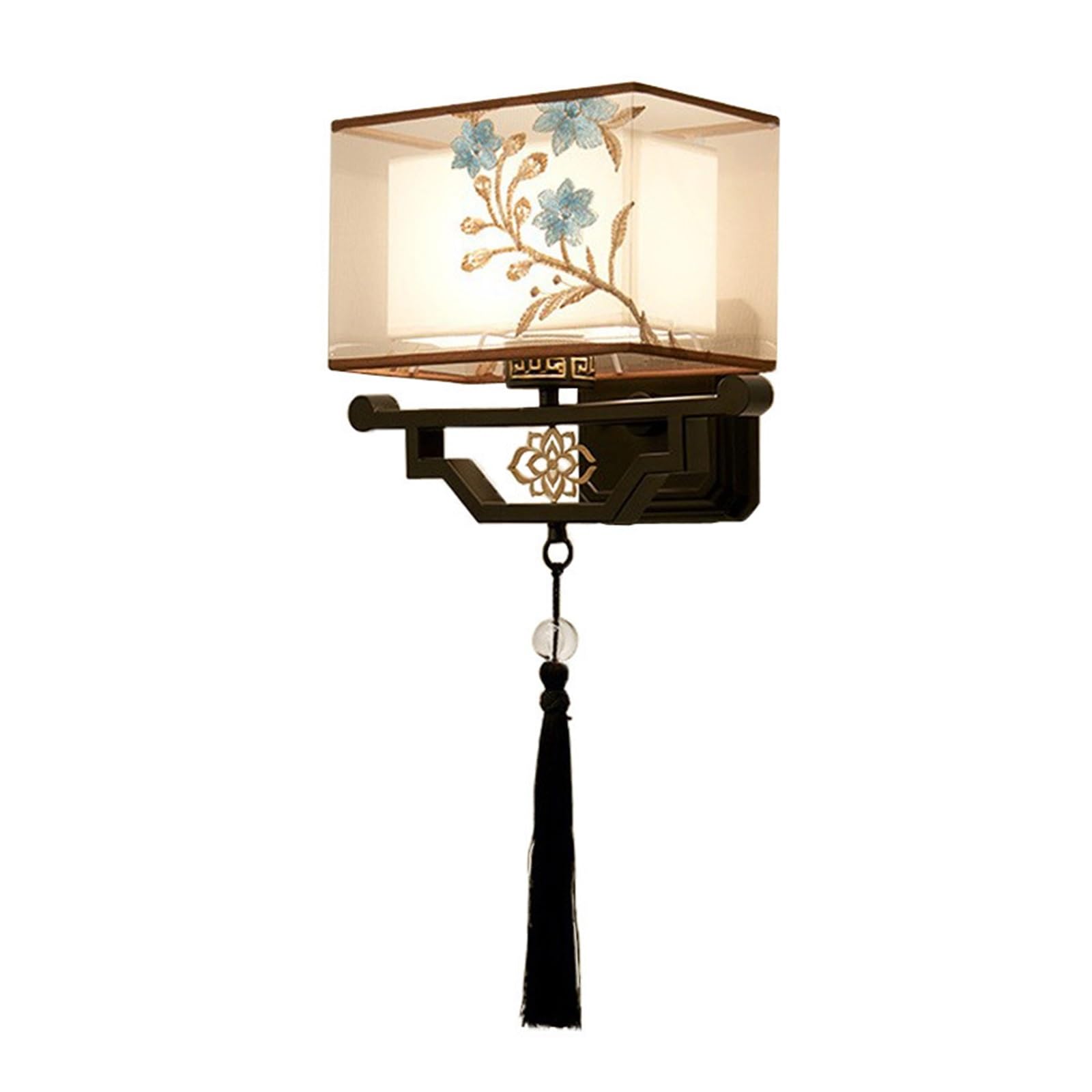 CROWNSTELIX Chinese Embroidery wall lamp Living Room Bedroom Bedside lamp Creative Chinese Style Corridor Aisle Background wall Decorative wall lamp