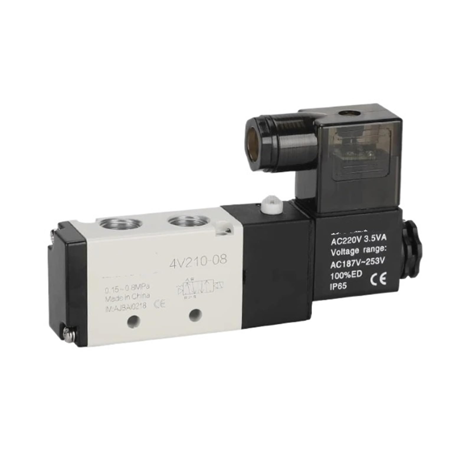 4V110-06 AC220V 4V110-06 AC110V 4V110-06 AC380V 4V110-06 DC24V 4V110-06 DC12V 4V210-08 AC220V Solenoid Valve(4V110-06 DC12V)