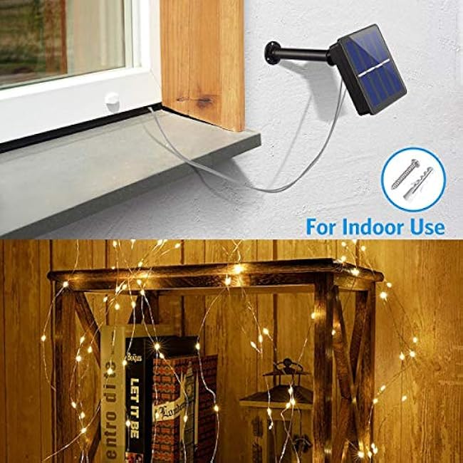 Solar Fairy Lights Outdoor Waterproof,2Pack Each 120LED Solar String Lights 12M/40Ft 8 Modes Outdoor Copper Wire Lights for Patio Decoration Fairy Lights for Garden,Tree,Party,Wedding (Warm White)