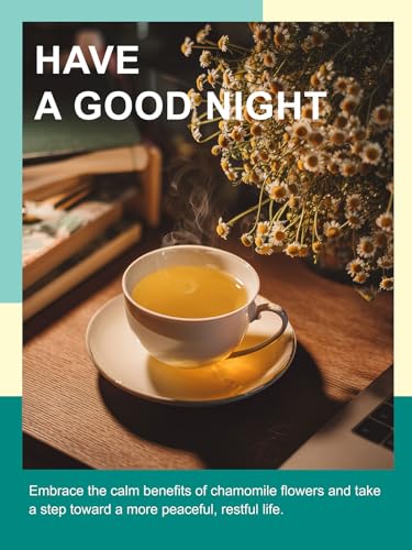 Image of TeeLux Chamomile Tea Loose Leaf, 4oz Whole Chamomile Flowers, Caffeine Free | Pure Chamomile Herbal Tea with Delicate Floral Aroma & Smooth Taste, Enjoy Hot or Iced