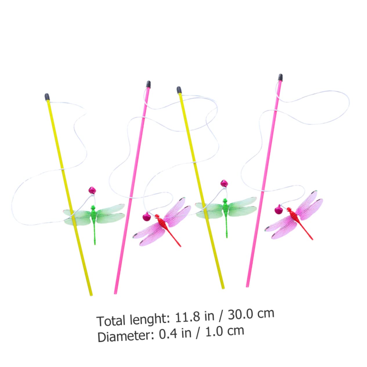 Happyyami 20pezzi Cat Teaser Stick Divertente Giocattolo Interattivo per Gattini Stimola attività Fisica e Riduce Lo Stress Include Bacchette Gialle e Rosse per Giochi con Gatti