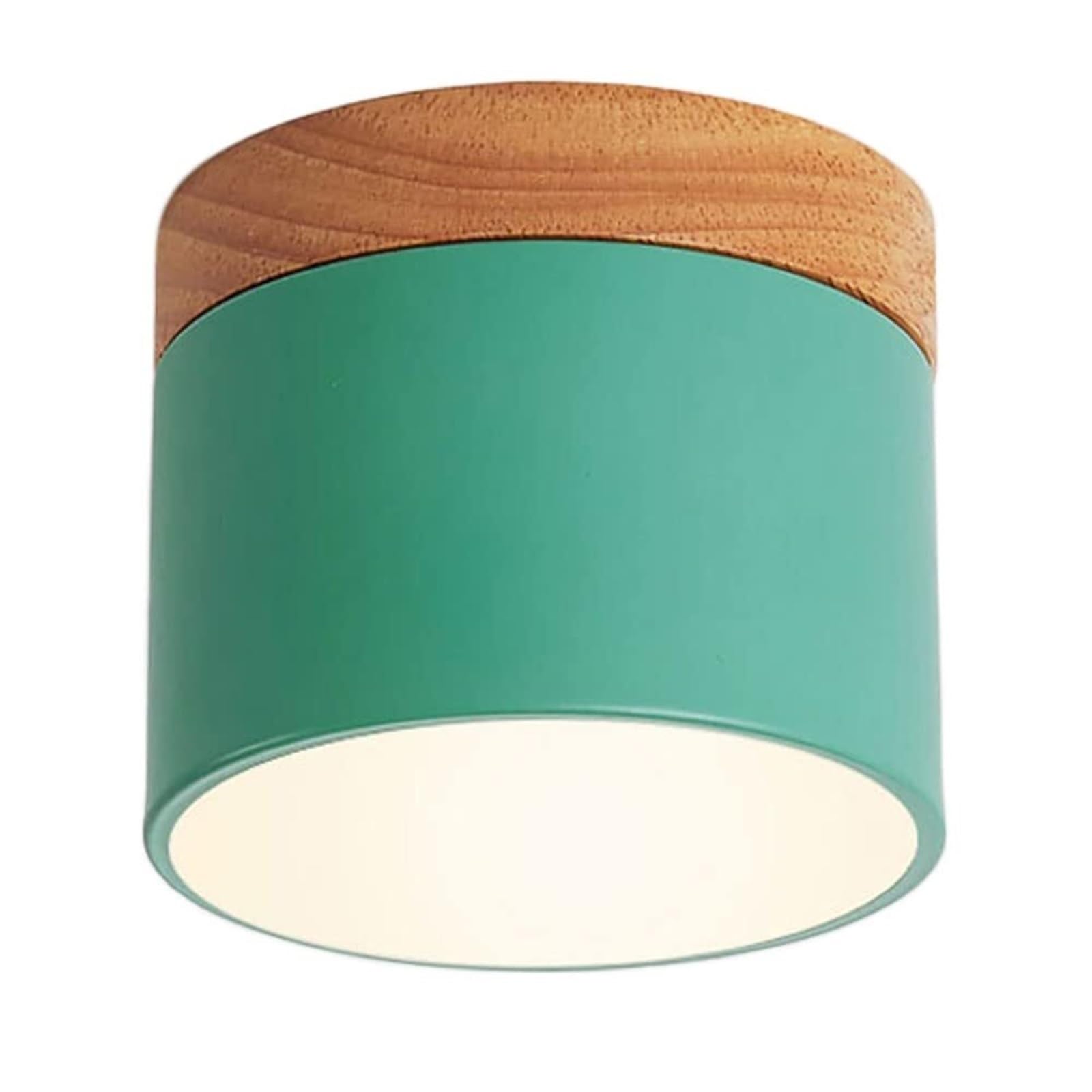 KHUKHU Round Downlight LED Ceiling Lamp Three-Color Dimmable Flush Mount Light Fixture Close to Ceiling Light Fixtures Corridor Decorative Light Home Nordic Entrance Hallway Macaron Light(Green)