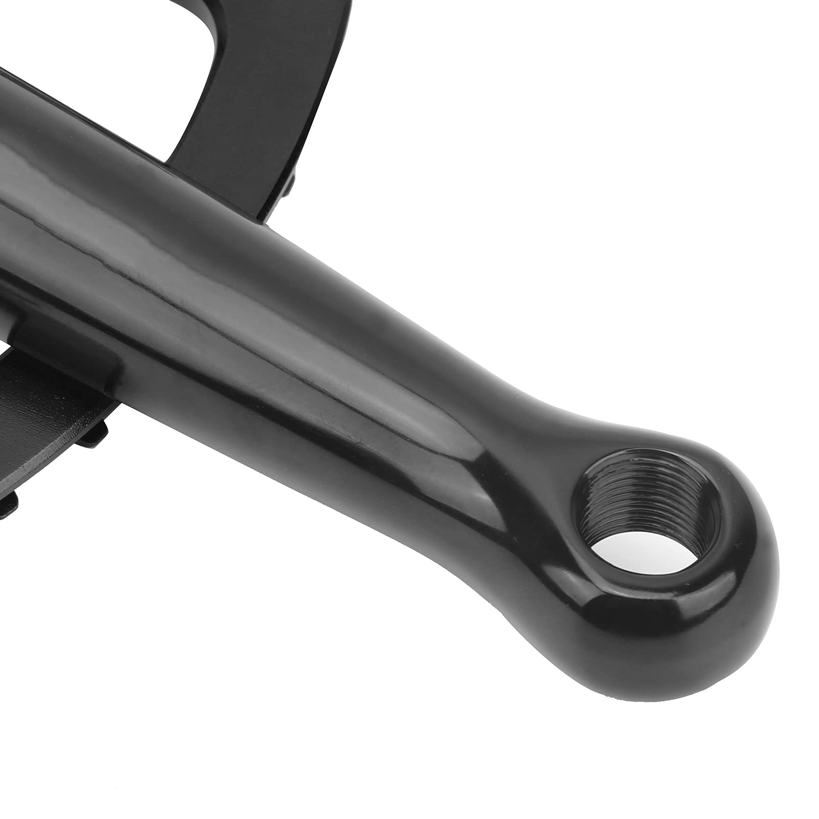 Mechanizm Korbowy Rowerowy, 45T Aluminiowa Korba Jednobiegowa Ramię Korby do Roweru Górskiego Zestaw Ramienia Korby Rowerowej do Roweru Górskiego(czarny)