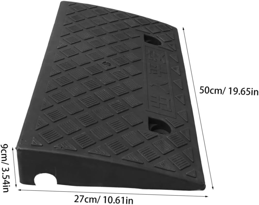 Mikinona Vehicle Plastic Curb Ramp 50x27x9cm Black Car Threshold Ramp for Driveway Loading Dock Accessories