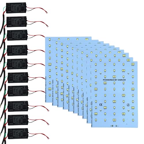 Image of Technobeam 50W LED Plate with Driver for Street Light Repair | Aluminum PCB 1.5mm | 6V 150mA LED Segments | 63V 750mA Driver Included | Durable | Ideal for Street Light Refurbishment,White, Pack of 10