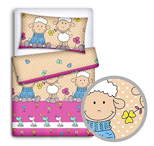 Babymam BABY BEDDING SET PILLOWCASE + DUVET COVER 2PC TO FIT JUNIOR BED (Sheep ecru) — image 1