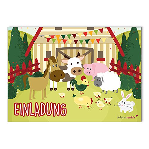 TINYMILLS Dankeskarten Für Kinder – Bauernhoftier-Design, 12 Stück Inkl. Umschläge