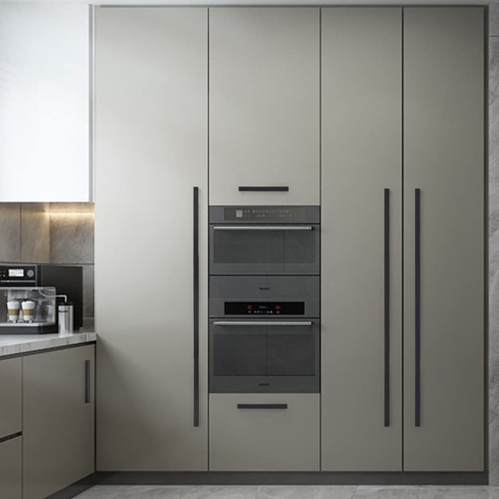 Ladegrepen zwart lang, 2 stuks meubelgrepen, massief aluminium