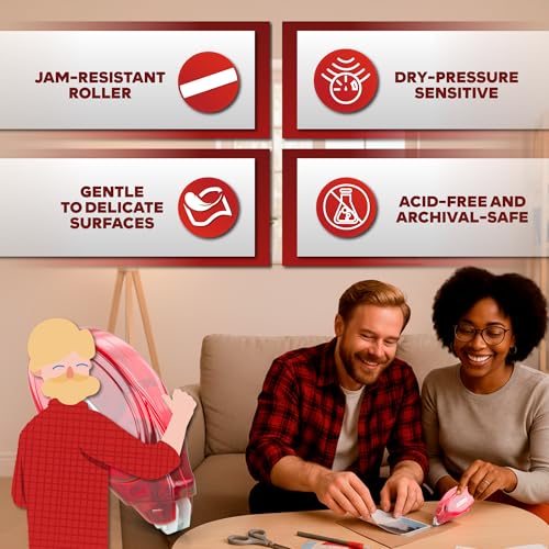 XFasten Adhesive Roller for Scrapbooking, 8mm x 30ft 4-Pack Double Sided Glue Tape Roller, Scrapbook Supplies for Adults, Photo Tape for Scrapbooking