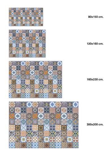 Tapis vinyle grand format carreaux ciments Nijar pour deco maison