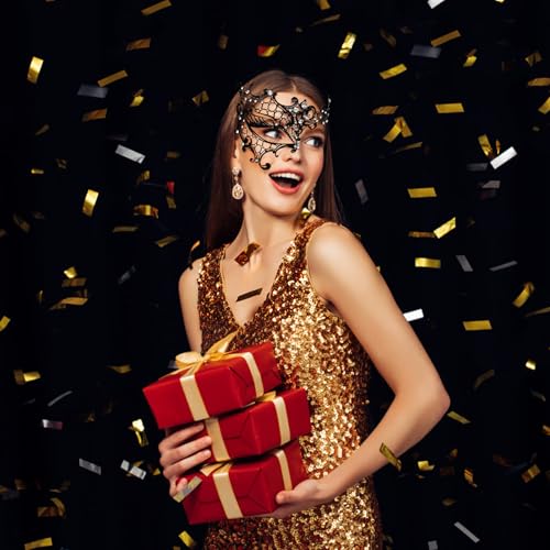 Image of Coddsmz Couples Masquerade Mardi Gras Christmas Venetian Cosplay Costume Halloween Party Mask Set
