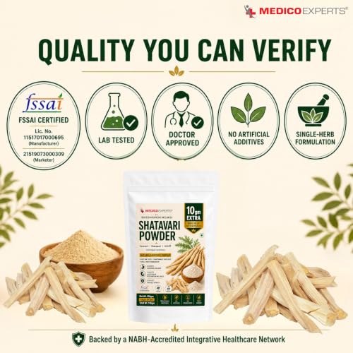Image of Shatavari Powder 225g (200g + 25g Extra) | Supports Women's Hormonal Balance, Lactation & Reproductive Wellness | Asparagus Racemosus Root | FSSAI Certified, Lab Tested, Doctor Approved