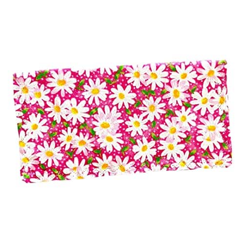 Daisy Checkbook Cover Billfold Wallet Pink Floral