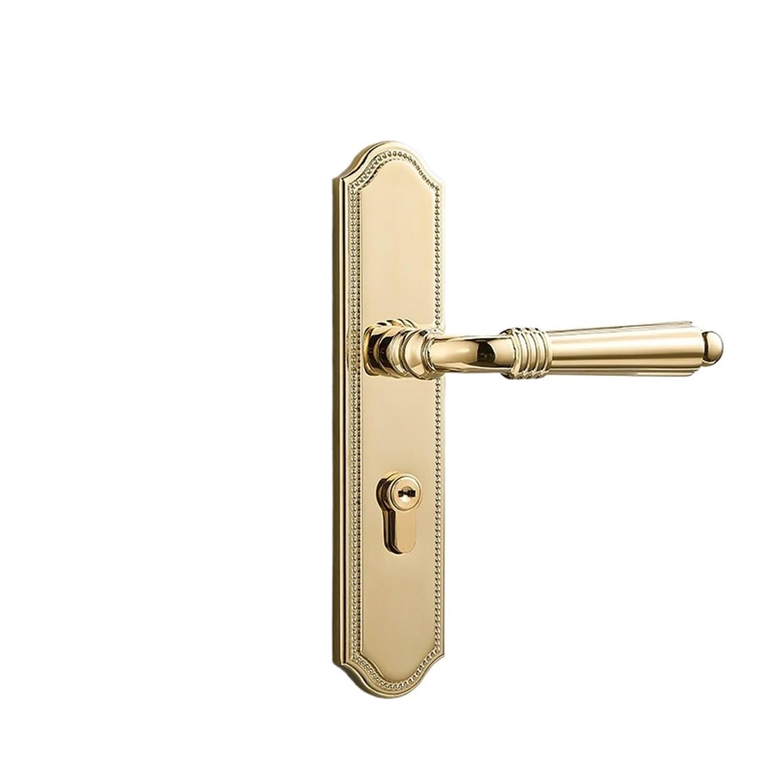 Poignée de porte intérieure en bois pour chambre à coucher au design rétro doré