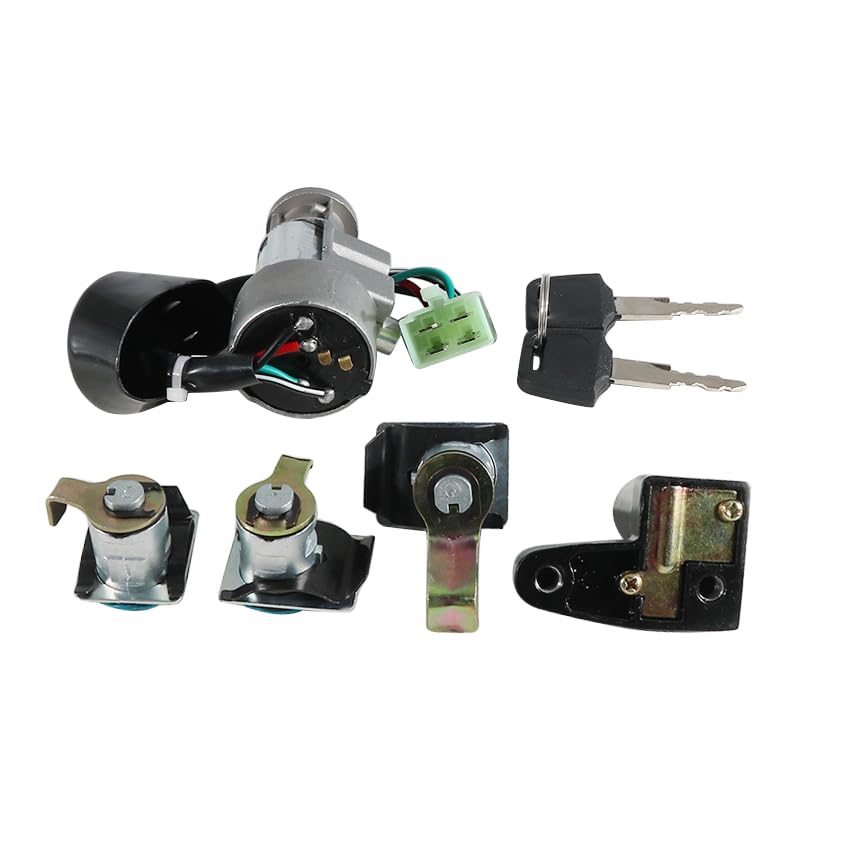 Ignition Switch Fuel Gas Cap Seat Lock Keys Replacement Kit for Honda 35010-KS4-711, for Honda CN250 Helix 1986-2007