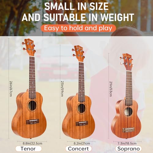 kmise professional ukulele for adult beginner free online lesson 21 inch soprano mahogany ukelele with kids ukele bundle starter kit gig bag case strap tuner nylon strings book uke gift choice