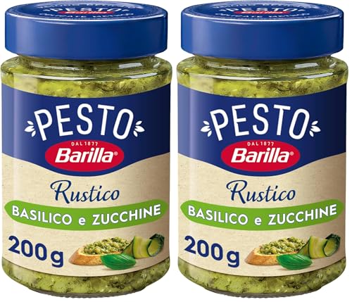 Barilla Pesto Rustico Albahaca y Calabacín, 200g (Paquete de 2)