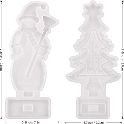 Miniatura 2 de Moldes de silicona de resina navideña, moldes de adorno de cristal de muñeco de nieve de Papá Noel 3D para decoración del hogar, oficina, decoración