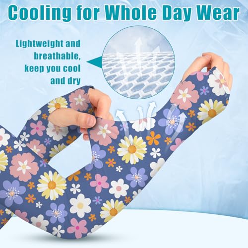 Image of Bebila Gardening Sleeves for Women Farm UV Sun Protection Anti-Scratch Cooling Sleeves with Thumb Hole Arms Cover Outdoors
