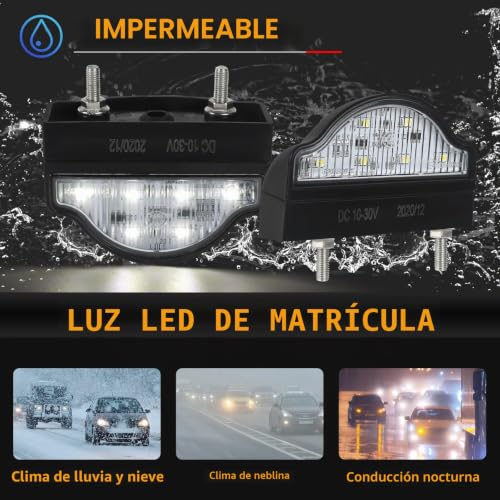 Luces LED para matrícula AOHEWEI impermeables que evitan multas en remolques y camión 3