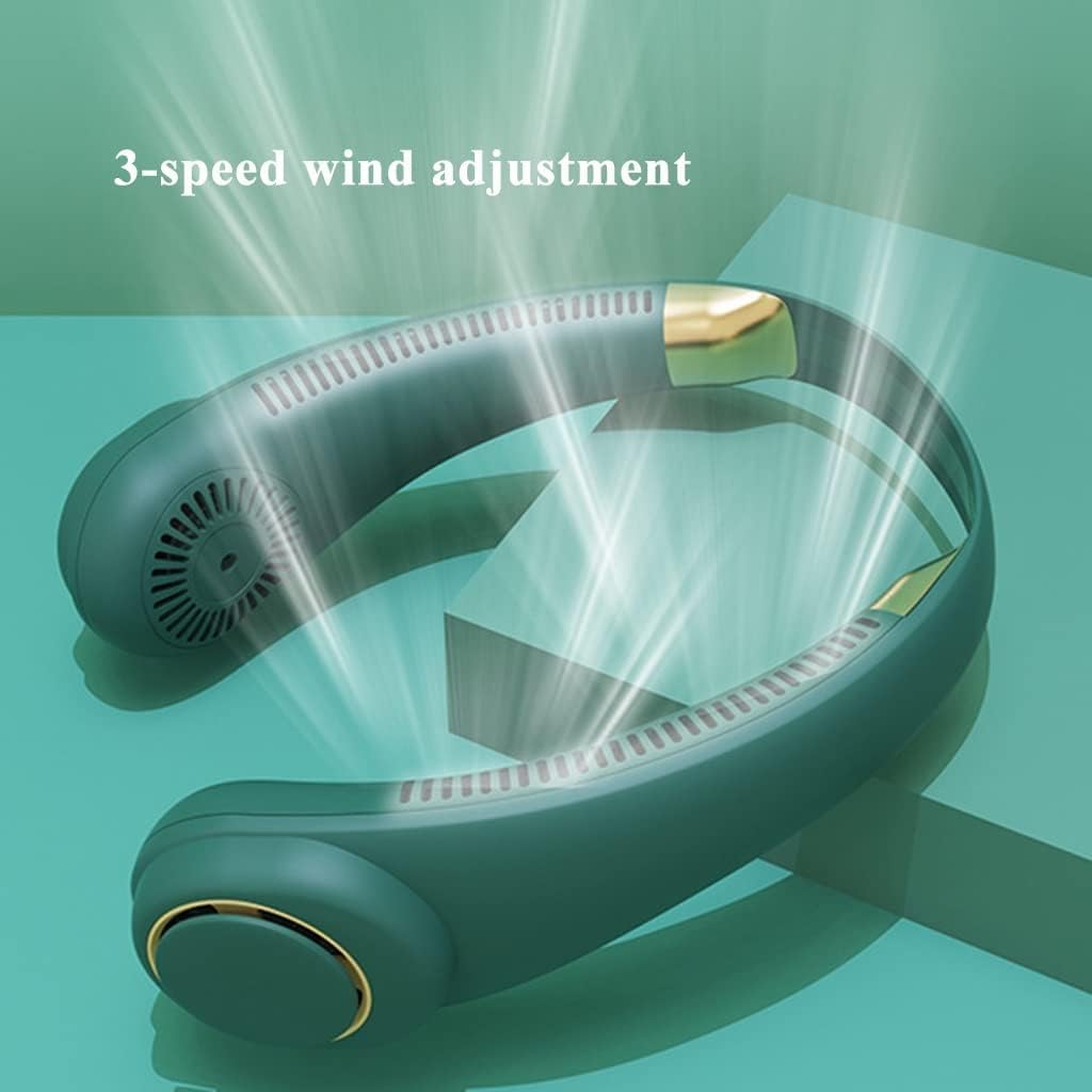 Ventilador Vertical de Cuello Ajustable de 3 velocidades, Ventilador sin aspas con Carga USB, Ventilador Colgante sin Hojas con Carga USB, Salida de Aire circundante Ajustable de 360°