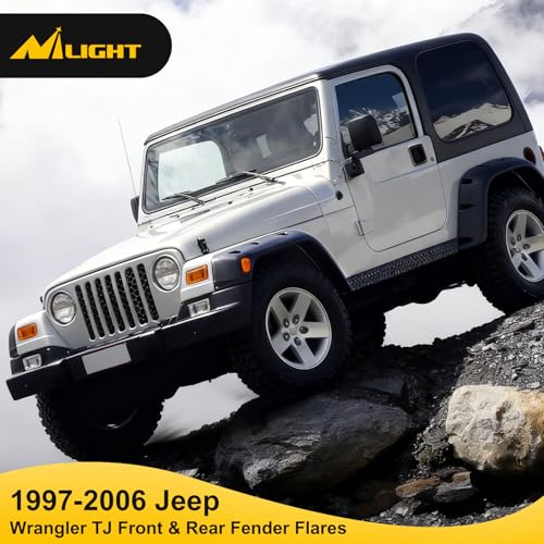 Image of Nilight Fender Flares Kit Fit for Jeep Wrangler TJ 1997-2006 1998 1999 2000 2001 2002 2003 2004 2005 Front&Rear 6 inch Wide Wheel Fender Flares Cover Factory Style Automotive Fender Flare Set, 6Pcs