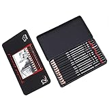 CXAFQ Lot de 12 Crayons à papier pour dessin profesionnel, Dessin Crayon 8B 7B 6B 5B 4B 3B 2B B HB F H 2H, Crayon croquis graphite idéal pour carnet de croquis