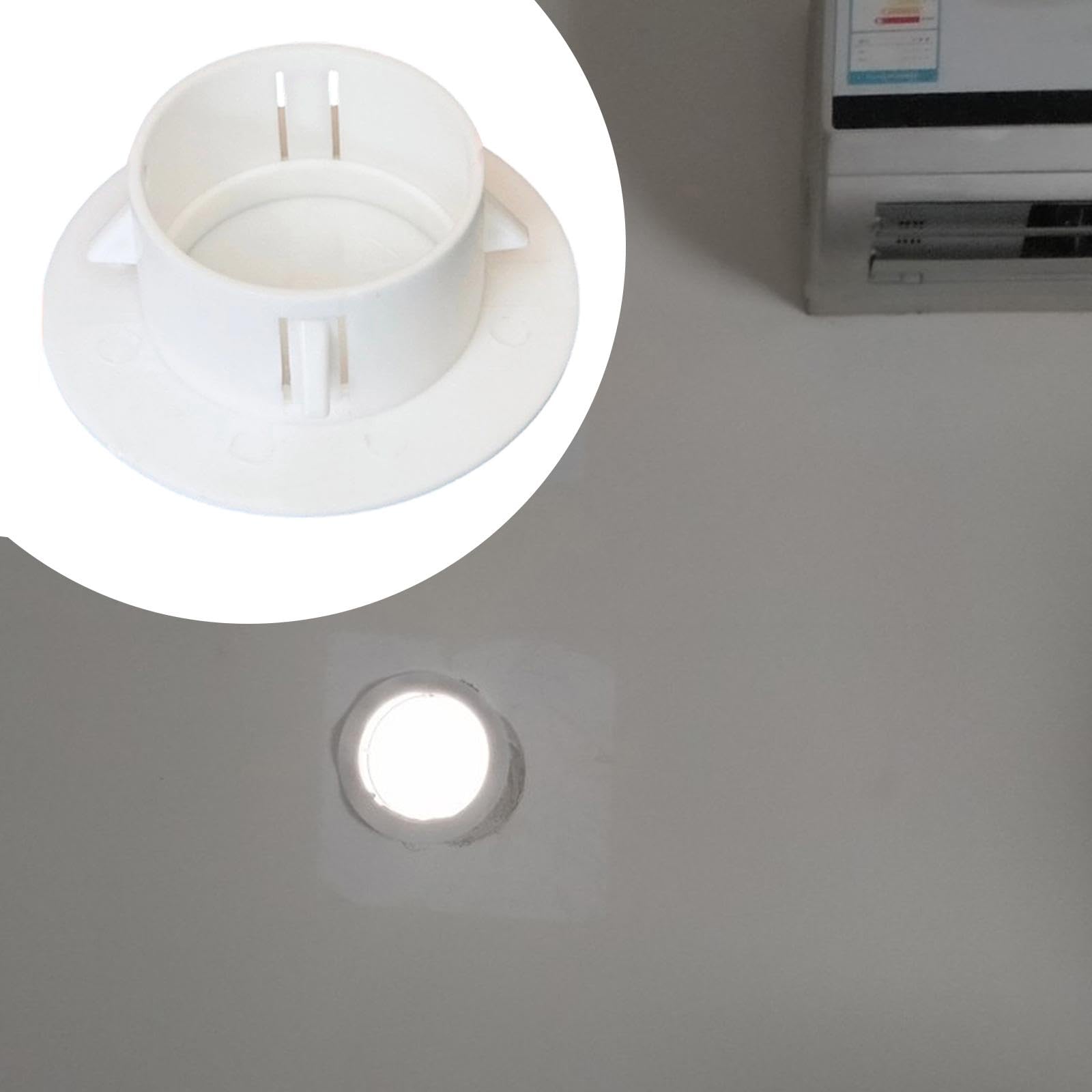 Qianly Plaque de Recouvrement Blanche pour Trous de Plafond, Panneau Décoratif pour Joints D'étanchéité de Climatiseur et de Encastré, pour Ch, Trous 70 à 79