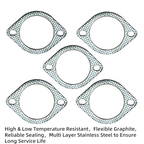 Image of 3 Inch Exhaust Gasket 2 Bolt for 3 Inch Muffler Flange Manifold 120-07610-0002 High Temperature 5 Pcs