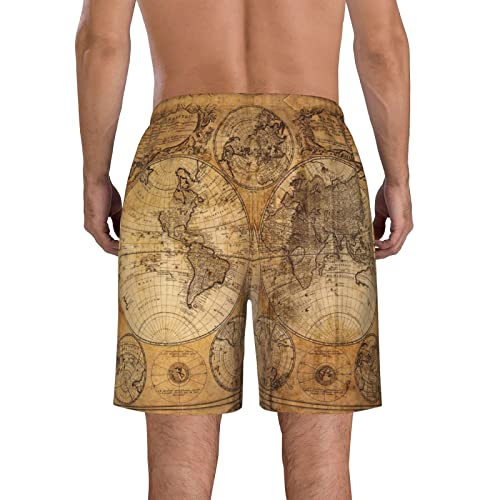 Men's World Map Shorts Casual Lightweight Summer Beach Shorts2