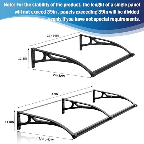Window-Awning-Door-Canopy-Exterior-Aluminum-Bracket-Awnings-Black-Bracket-Awnings-Suitable-for-Terraces-Bedroom-Windows-Rain-and-Snow-Protection-Sunshade-Easy-to-Install Window Awning Door Canopy Exterior Aluminum Bracket Awnings Black Bracket Awnings Suitable for Terraces Bedroom Windows Rain and Snow Protection Sunshade Easy to Install