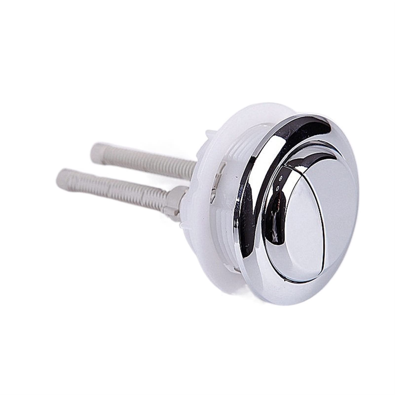 Water Tank Push, Toilet Flush Button Silver Medium Round Dual ABS Water Tank Rod