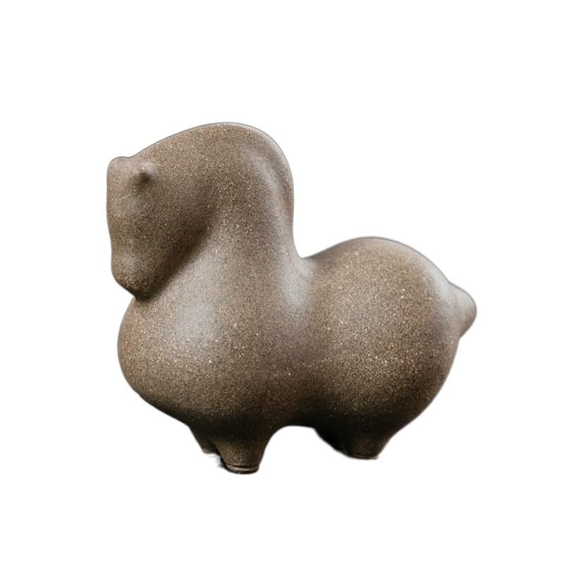 Statue de cheval en sable violet déco bureau et salon de thé traditionnel Kung Fu